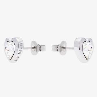 Silver Women Ted Baker Han Crystal Heart Earrings | T-259184