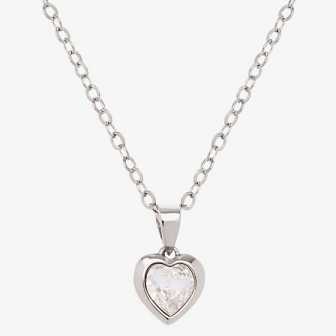 Silver Women Ted Baker Hannela Crystal Heart Necklace | T-570389