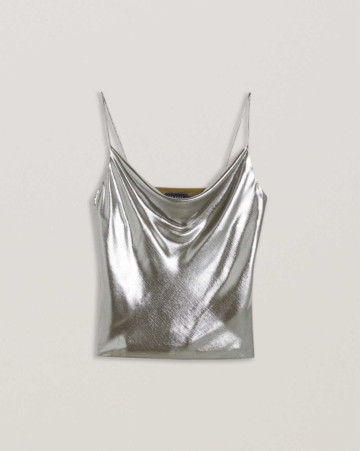 Silver Women Ted Baker Trouloi Cowl Neck Vest | T-492385