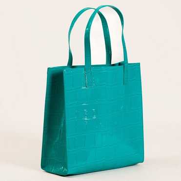 Turquoise Blue Women Ted Baker Croccon Croc Detail Large Icon Bags | T-713802