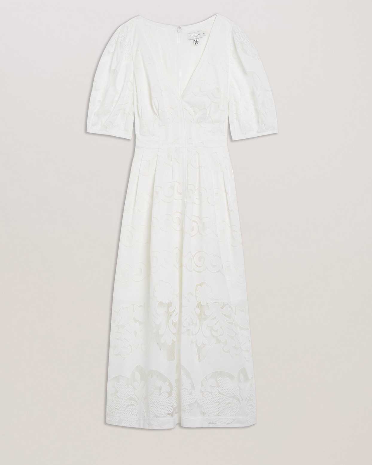 White Women Ted Baker Agnel Lace Puff Sleeve Dress | T-241358