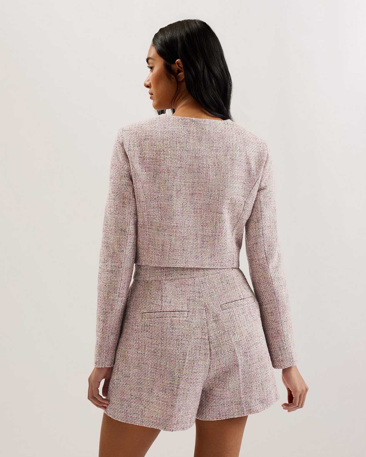 White Women Ted Baker Consta Tailored Fitted Boucle Jacket | T-213748