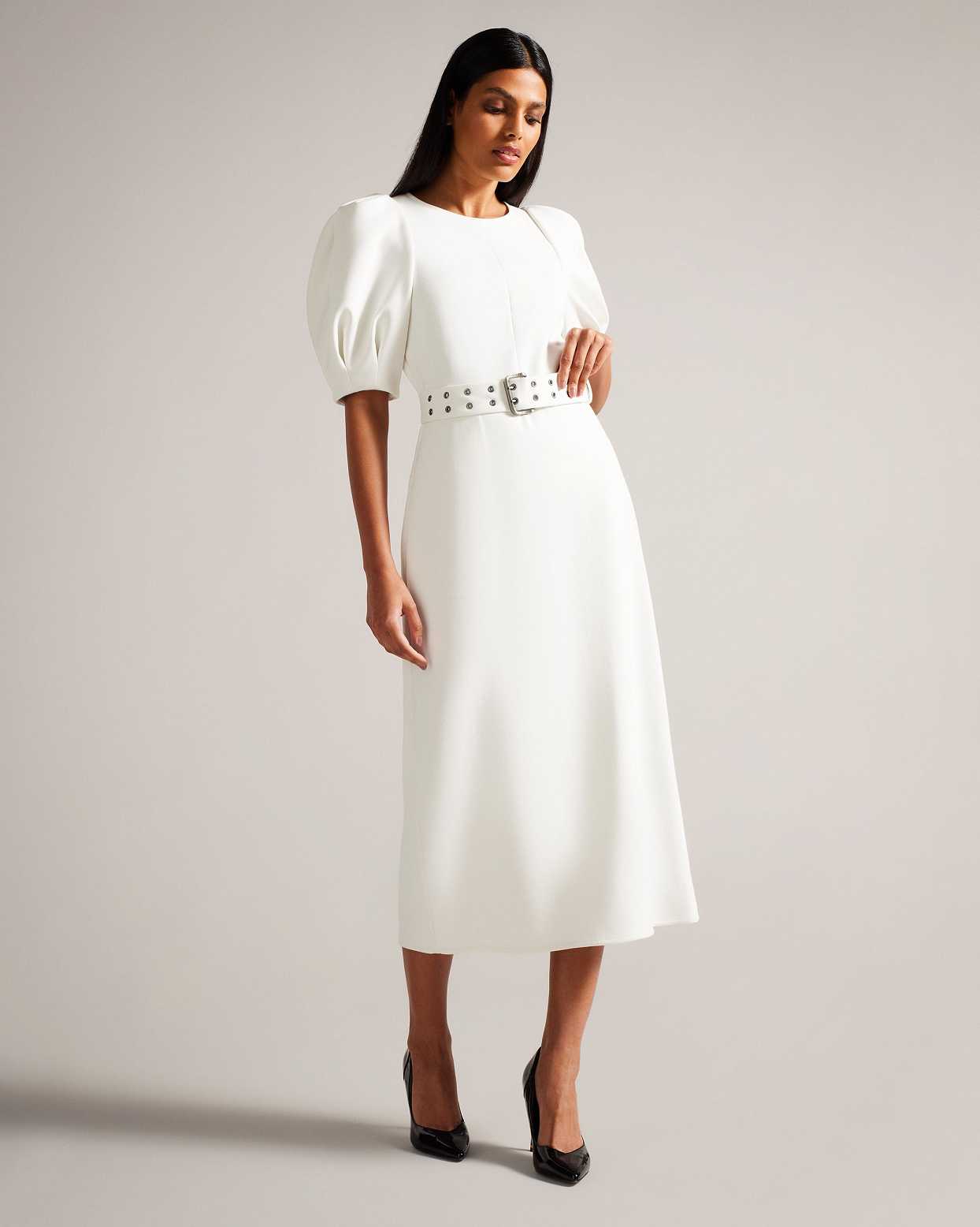 White Women Ted Baker Gabyela Puff Sleeve Dress | T-591843