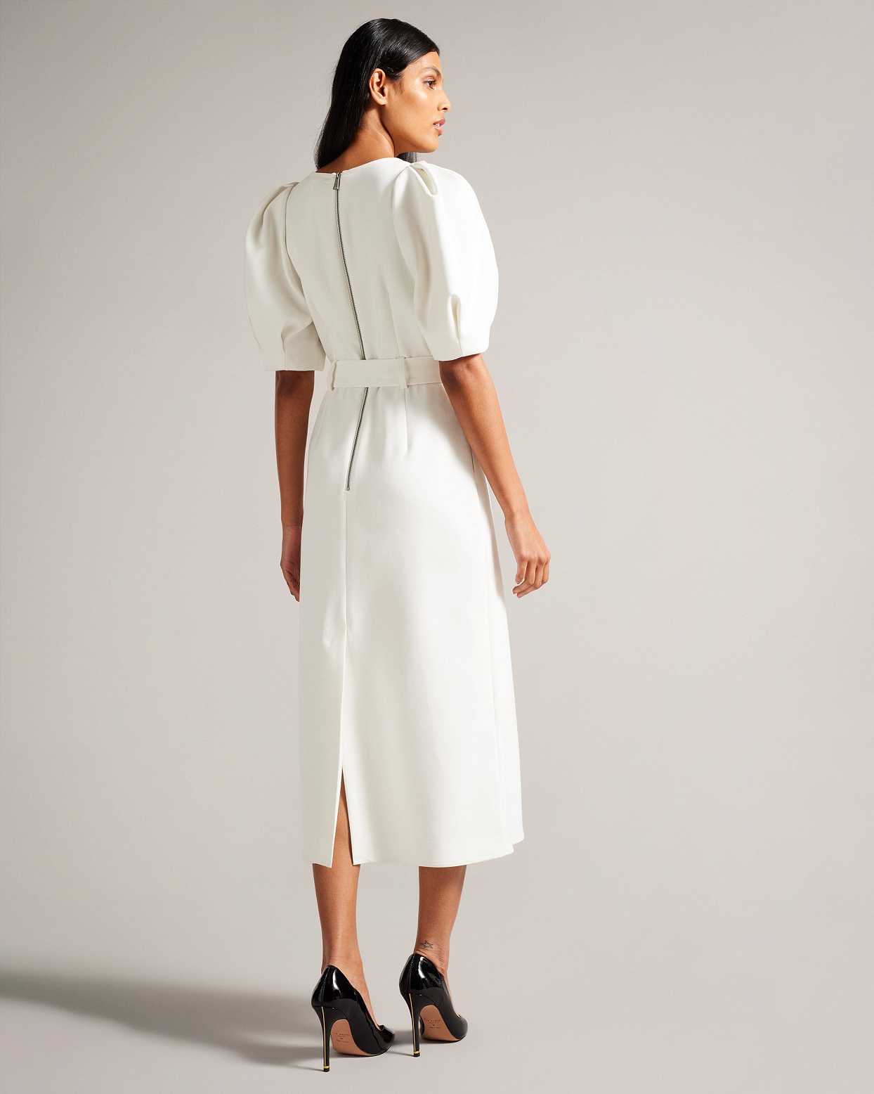 White Women Ted Baker Gabyela Puff Sleeve Dress | T-591843