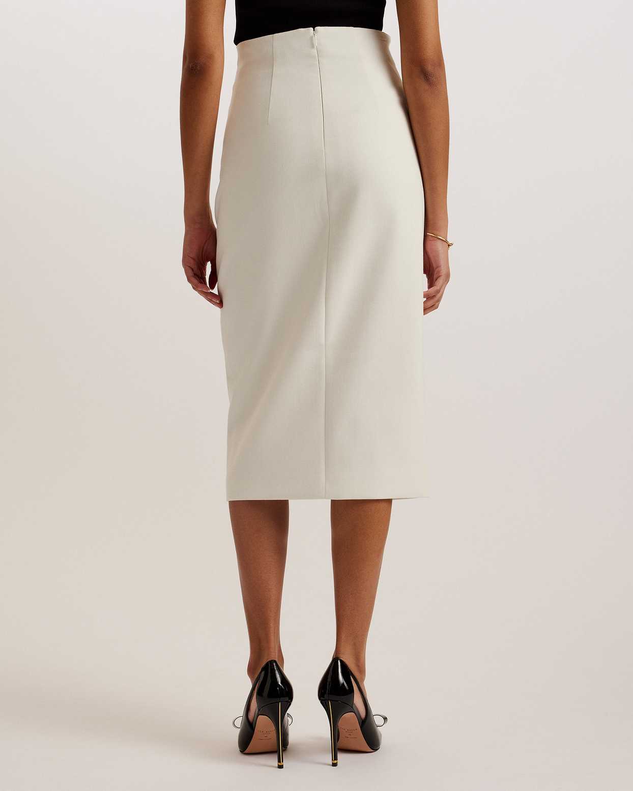 White Women Ted Baker Manabus Tailored Midi Pencil Skirts | T-354128