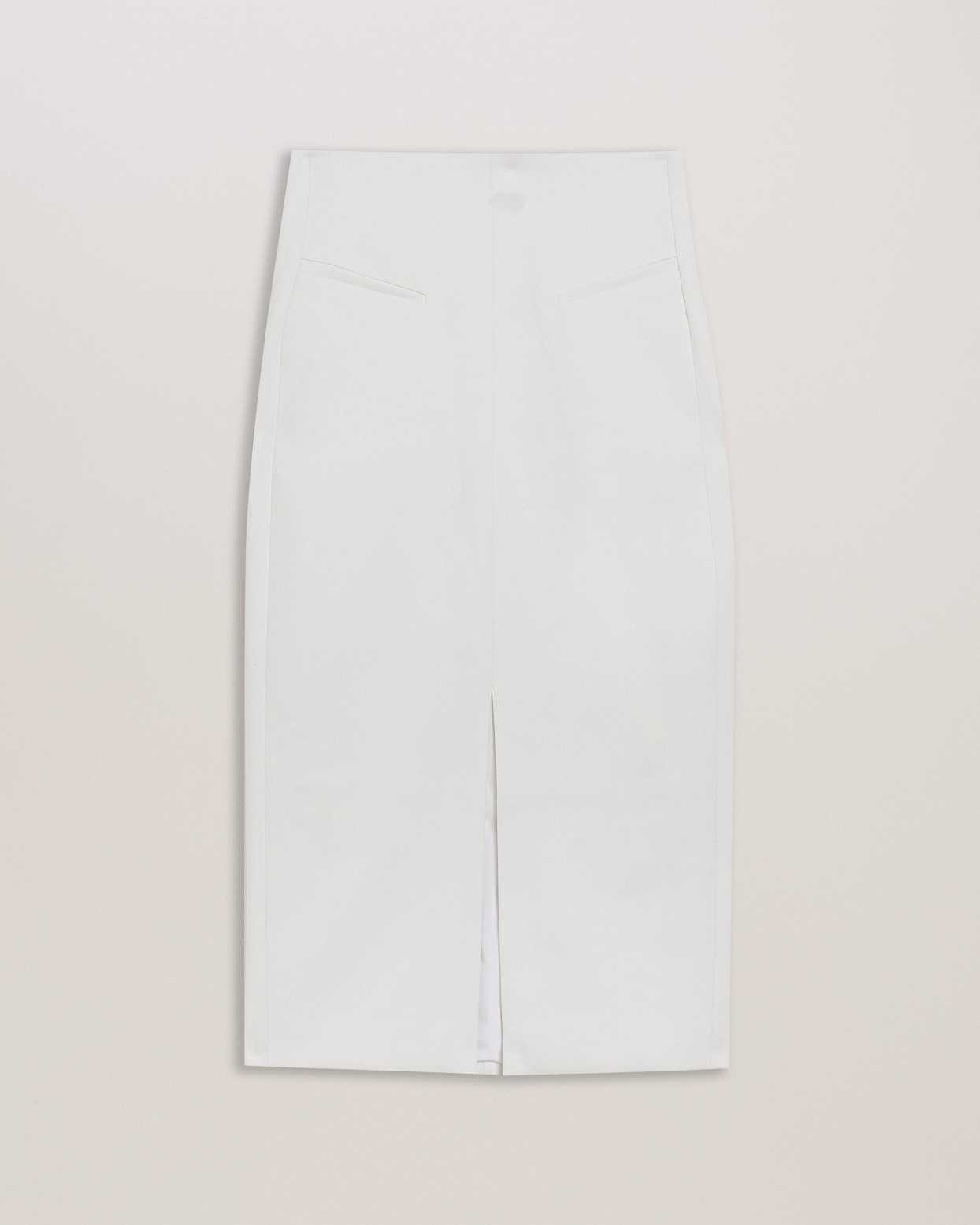 White Women Ted Baker Manabus Tailored Midi Pencil Skirts | T-354128