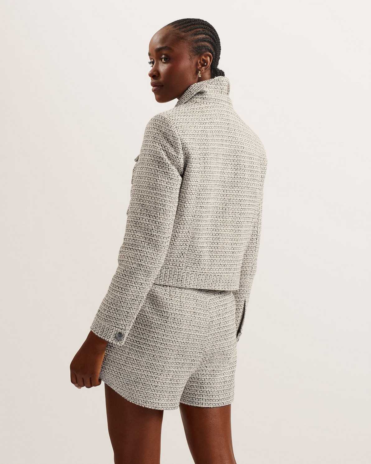 White Women Ted Baker Osamu Boxy Fit Cropped Jacket | T-862145