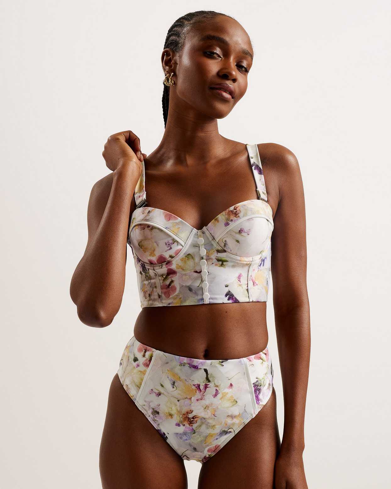 White Women Ted Baker Ovelina High Waisted Bikini Bottom | T-426175