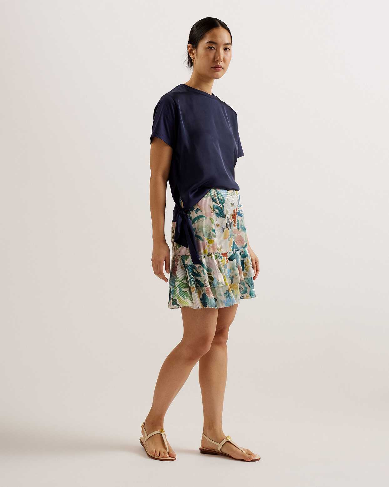 White Women Ted Baker Pragsea Tiered Mini Skirts | T-450261