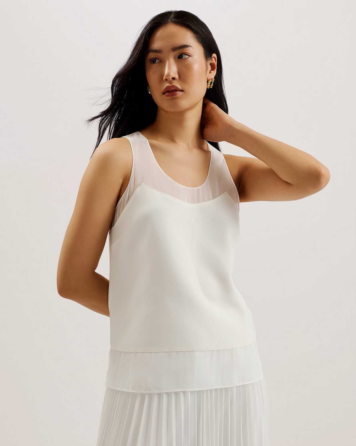 White Women Ted Baker Tilama Tank Top | T-340972