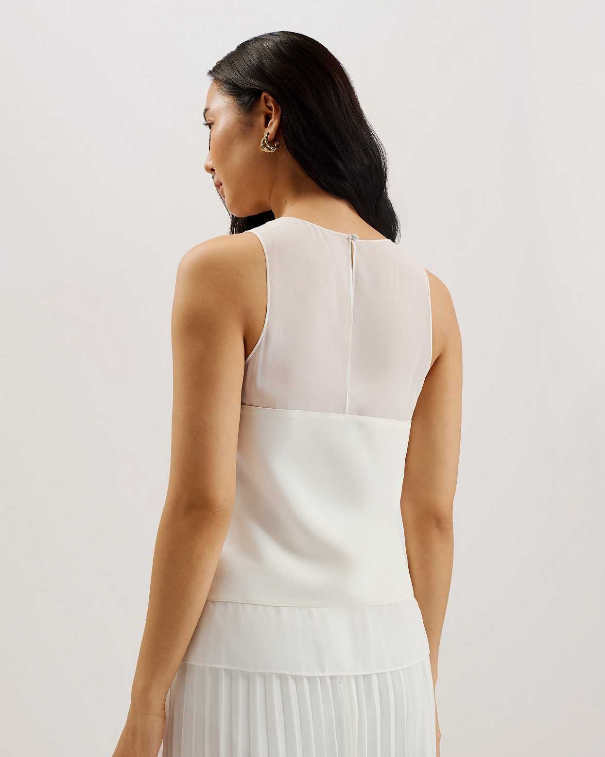 White Women Ted Baker Tilama Tank Top | T-340972