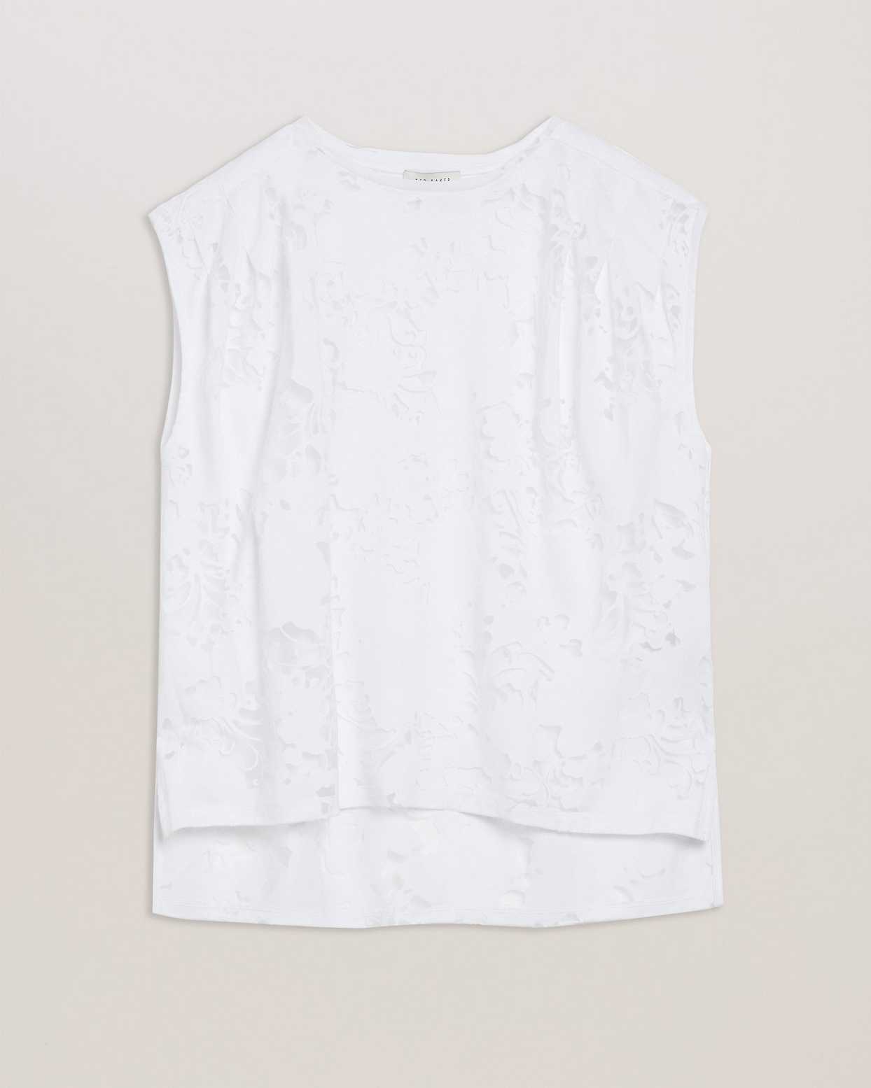 White Women Ted Baker Vleena Printed Burnout Tank Top | T-825964